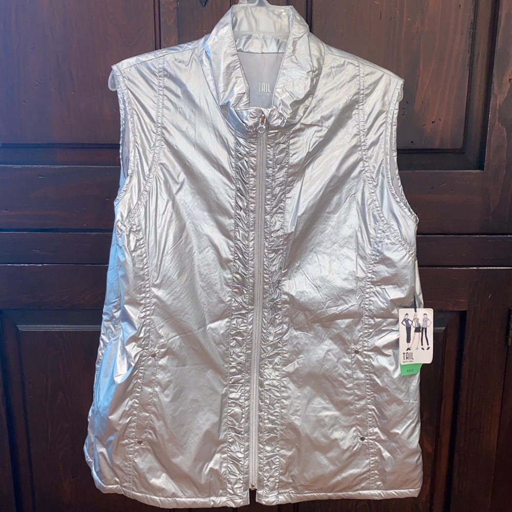 Silver Zip-Up Vest